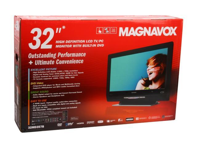 Magnavox 32 7p Lcd Hdtv With Built In Dvd Player 32md357b 37 Newegg Com