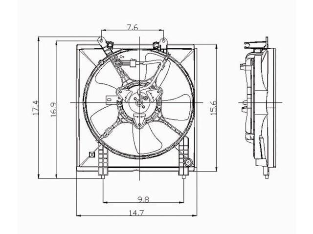 Photo 1 of TYC 600510 Engine Cooling Fan Assembly for 02 Mitsubishi Lancer
