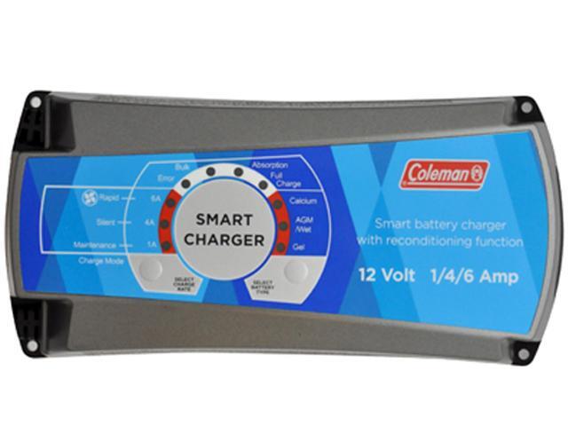 Coleman 12V 1//4//6 Amp Smart Battery Charger With Reconditioning Function 60134