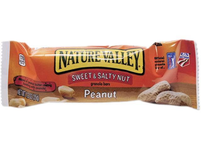 General Mills SN42067 Nature Valley Granola Bars, Sweet & Salty Nut Peanut Cereal, 1.2oz Bar, 16/Box