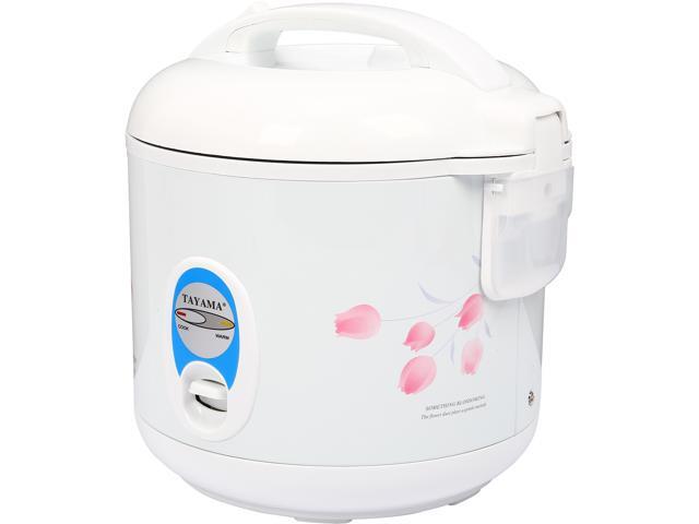 Tayama Cool Touch 5-Cup Rice Cooker and Warmer with Steam Basket, White TRC-04