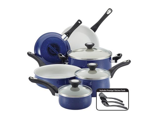 Farberware  16275  New Traditions Speckled Aluminum Nonstick 12-Piece Cookware Set  Blue