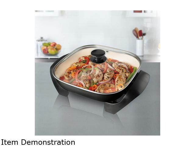 Titanium Infused DuraCeramic 12 Square Electric Skillet in Black