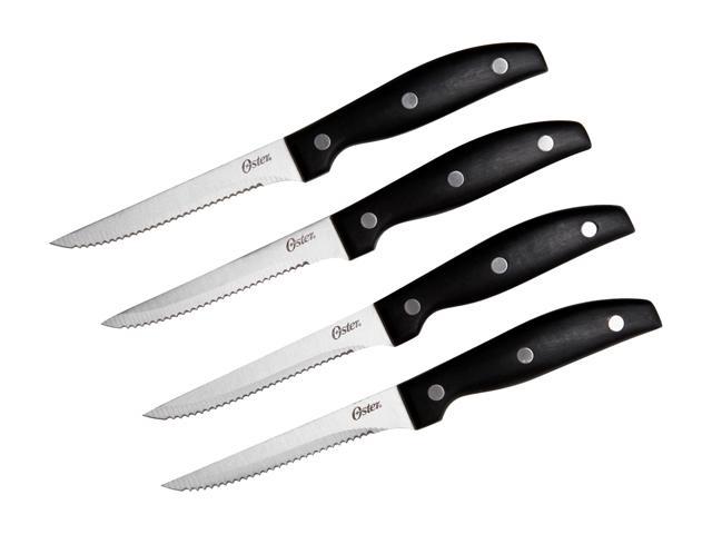 OSTER Stainless Steel Modern Jumbo Steak Knife Set #248 Set of 4 (5 Blade)