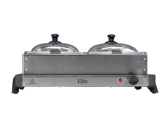 Elite Gourmet Two 2.5Qt Stainless Steel Buffet Server & Warming