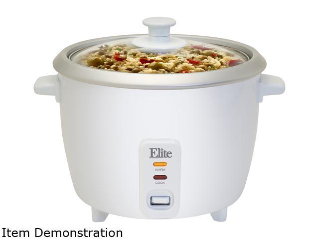 Elite ERC-008 White Cuisine Rice Cooker with Glass Lid - Newegg.com