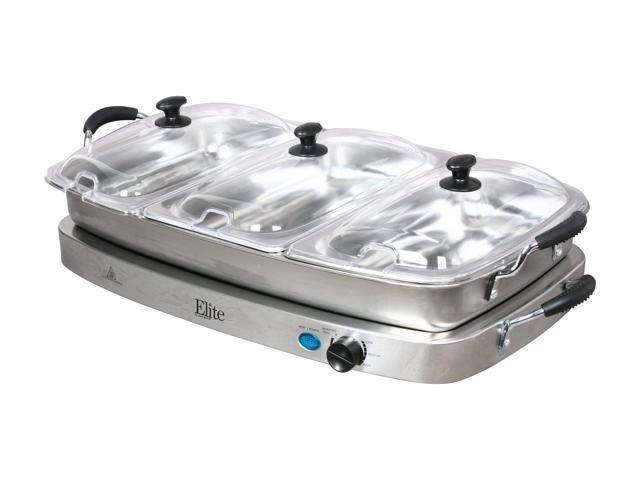 7.5Qt Triple Buffet Server Oven Safe Pan – Shop Elite Gourmet