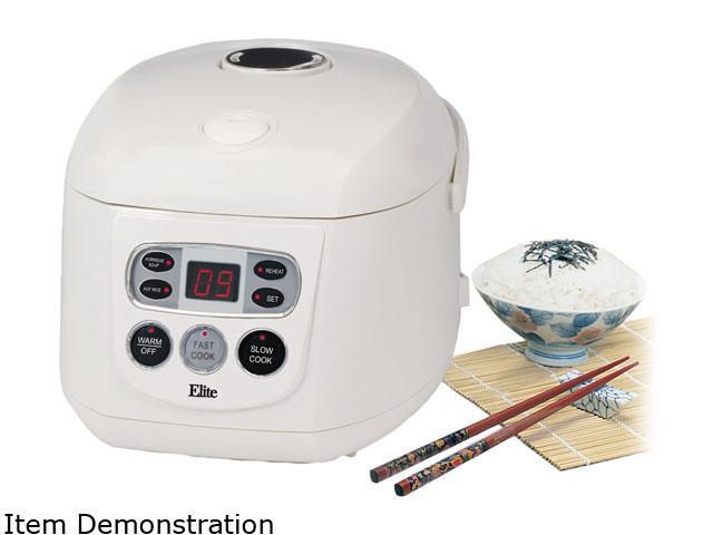Elite ERC-150 White 8 Cup LED Multifunction Rice Cooker by MAXI-MATIC