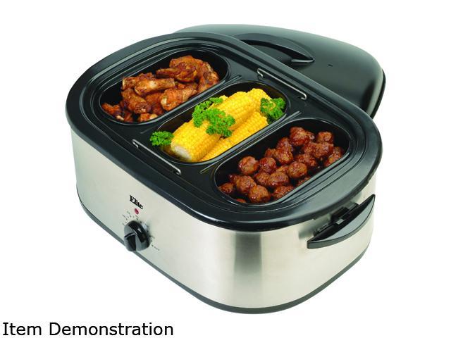 Elite ERO-210B Stainless Steel 18 Qt. 18-Quart Roaster Oven w/ buffet server and removable pot