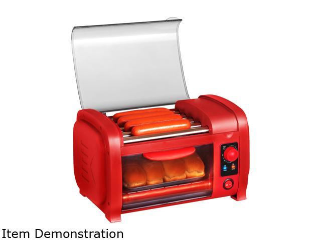 Elite EHD-051R Red Hot Dog Toaster with Grill Rollers