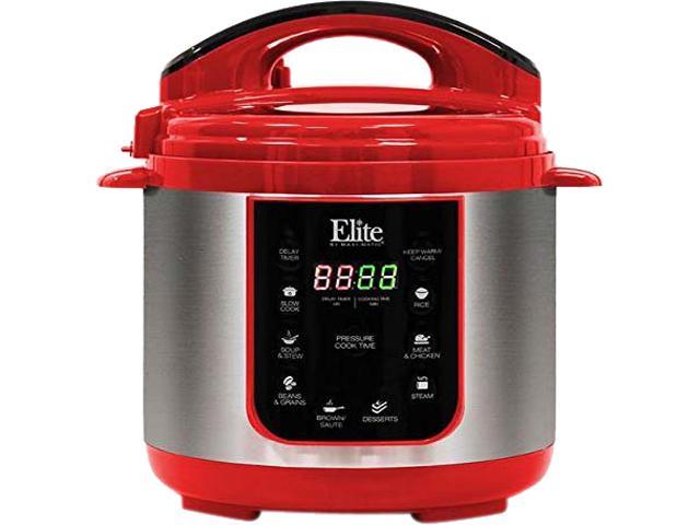 Maxi-Matic EPC-414R 4Qt. 9-Functions Electric Pressure Cooker w/Slow Cooker Function, Red