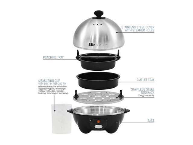 Elite Platinum EGC-508 Egg Cooker with Stainless Steel Egg Tray and Lid ...