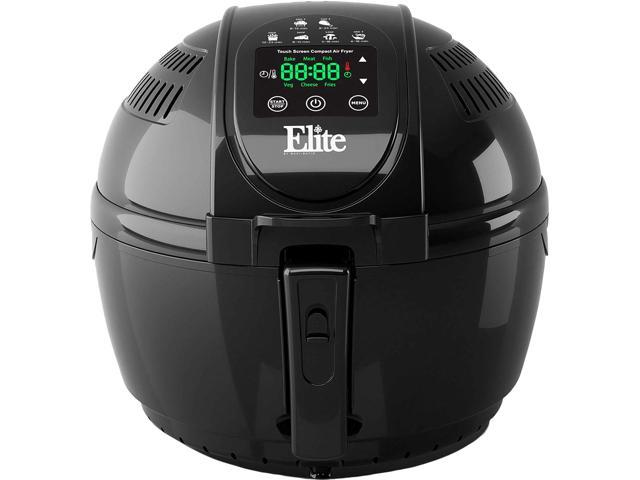 Elite EAF-2500D Two-Tiered Electric Digital Air Fryer 3.5-Quart 1400W Black Includes Recipe Book with 26 Colored Recipes