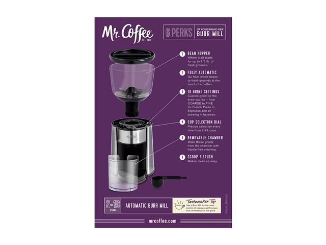 Mr. Coffee Automatic Burr Mill Grinder With 18 Custom Grinds