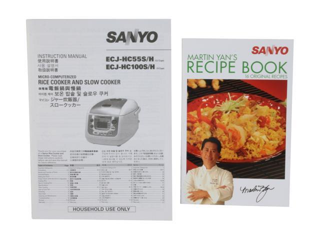 SANYO ECJHC100S Silver/White 10-Cup Micom Rice & Slow Cooker