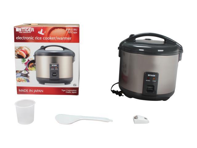 Tiger JNP-S18U 10-Cup Rice Cooker and Warmer, Stainless Steel Gray