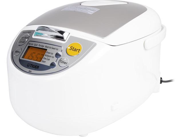 Tiger JBA-T10U Micom Rice Cooker with Food Steamer & Slow Cooker, White, 11 Cups Cooked / 5.5 Cups Uncooked Made in Japan