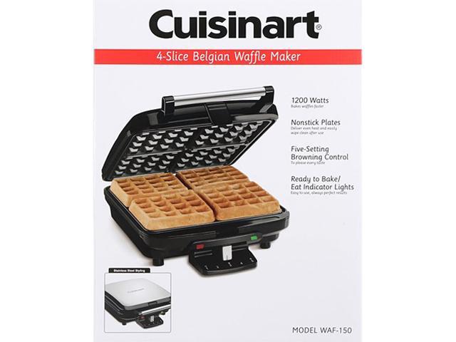 Cuisinart WAF-150 4-Slice Belgian Waffle Maker Baker Stainless Steel Nonstick 
