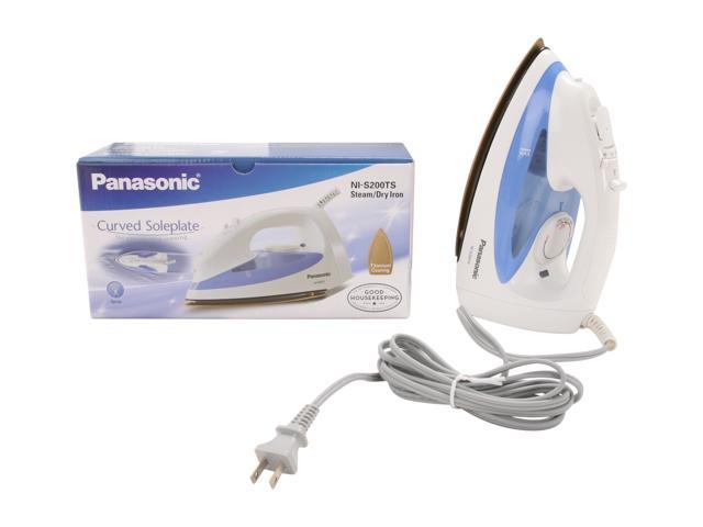 Panasonic Ni S Ts Steam Iron With Curved Non Stick Coated Titanium Soleplate White Blue