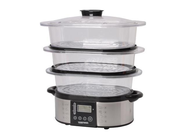 Toastess TVS-347 Silhouette Stainless Steel Food Steamer & Rice Cooker ...