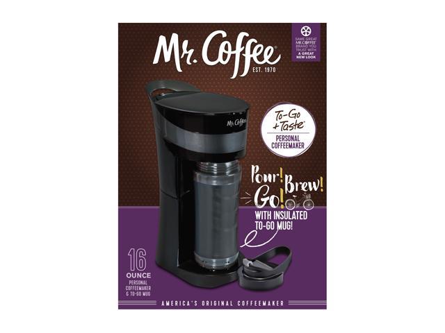 Mr. Coffee Personal Coffeemaker Pour! Brew! Go! with Insulated Mug 16.oz  New