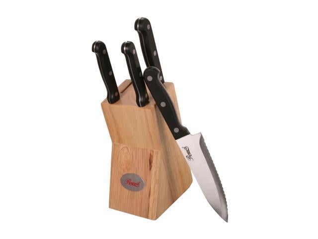Rosewill RHKN-11003 5-Piece Stainless Steel Knife Cutlery Block Set