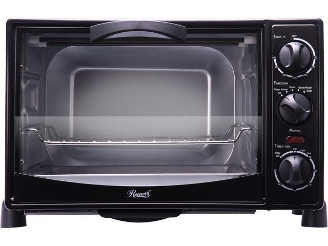 Rosewill 6 Slice Toaster Oven Countertop, Large Capacity for 12 Inch Pizza with Bakeware Pan Broiler Rack RHTO-13001