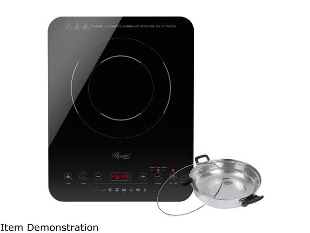 1800W Black Induction Cooker Glass Panel Touch Screen Induction Cooker Portable 