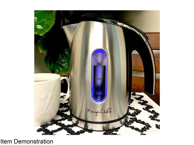 MegaChef 1.7 Liter Stainless Steel Electric Tea Kettle With 5