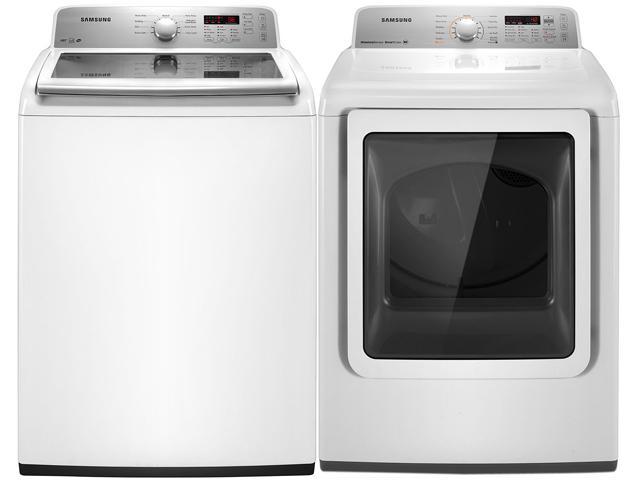 Samsung WA422PRHDWR and DV422EWHDWR Top Load Washer/Electric Front Load ...