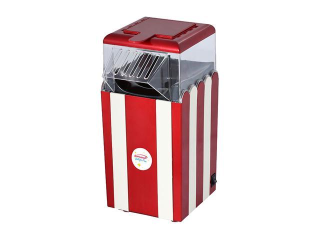 Brentwood Classic Striped 8 Cup Electric Hot Air Popcorn Maker , Red