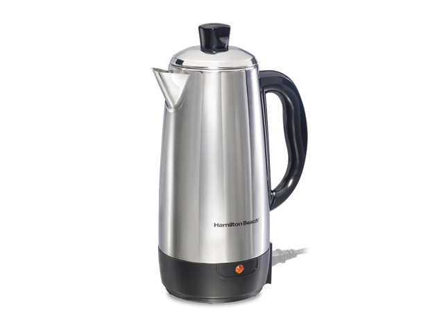 Hamilton Beach 40616R 12-Cup Percolator with Cool-Touch Handle, Stainless Steel