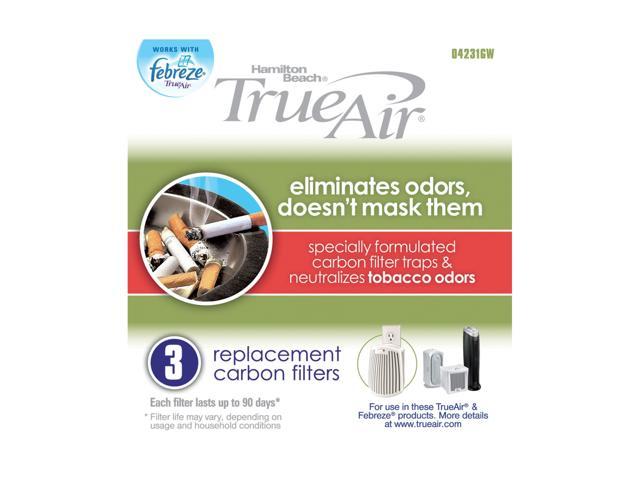 Hamilton Beach Trueair Replacement Air Filters 3 Pack For Smoke Odors 4231gw