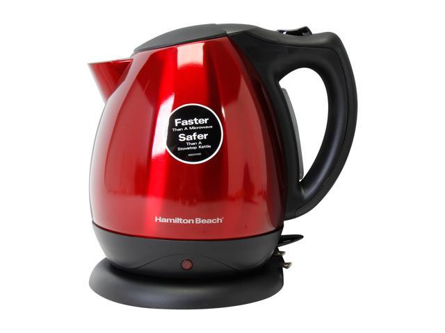 Hamilton Beach 40872 Red Stainless Steel 10 Cup Electric Kettle ...