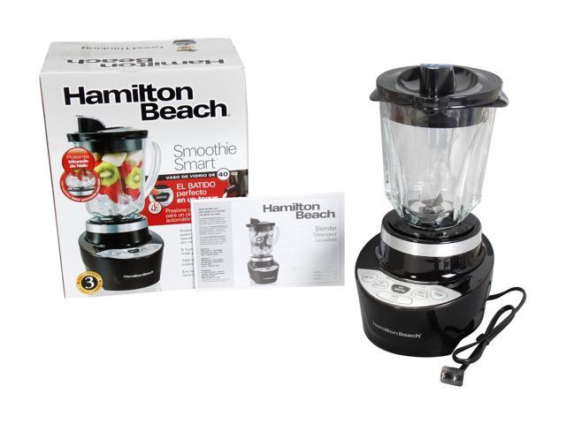 Hamilton Beach Smoothie Smart Blender with Pour Spout & 40 oz. Glass Jar,  Black 56206 