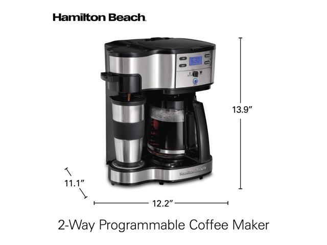 Hamilton Beach 2-Way Brewer, Single Serve or 12 Cup Coffee Maker, Black,  49980A