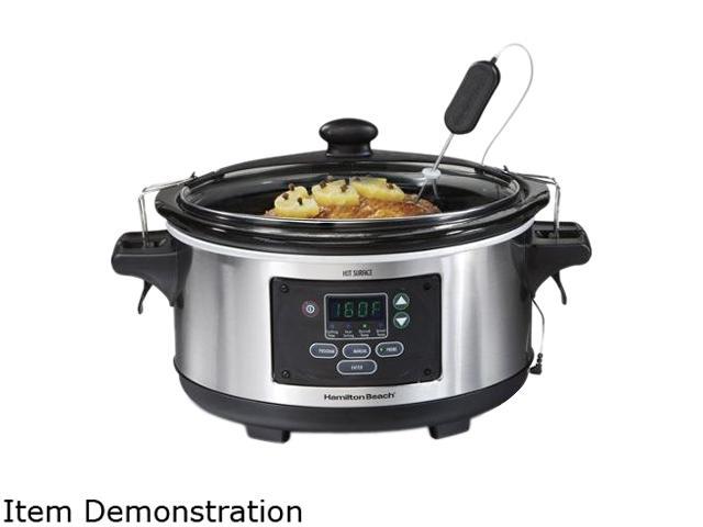 Hamilton Beach  33863  Silver  6 Qt.  Set & Forget 6 Qt Programmable Slow Cooker with Food Warmer
