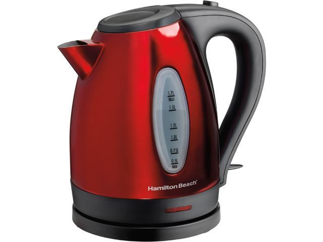 Hamilton Beach 40885 Stainless Steel 1.7 Liter Electric Kettle, Red
