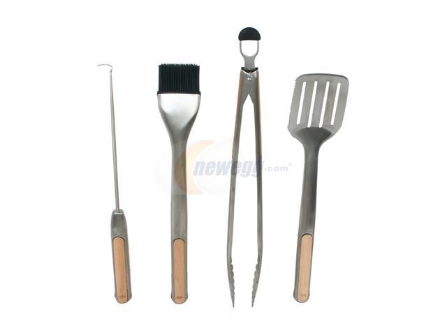OXO 3104400 SteeL 4-Piece Grilling Tool Set 