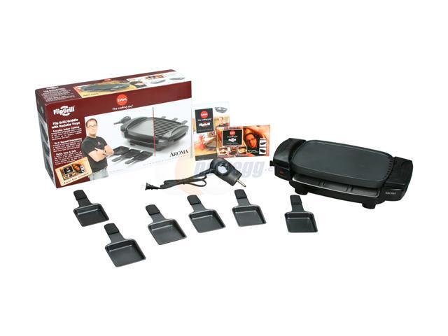 Aroma AHG-2233 Black Dual Flip Grill and Griddle with Raclette - Newegg.com