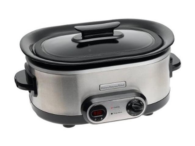 KitchenAid KSC700SS Slow Cooker, 7 Quart, Electronic Temperature Management  System, Stainless Steel