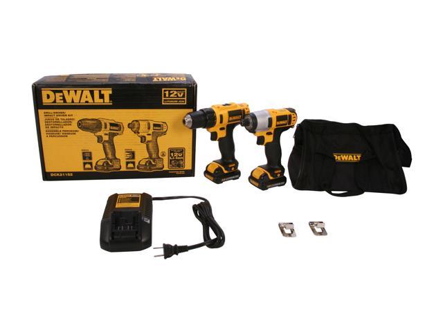 Dewalt DCK211S2 12V MAX Brushed Lithium-Ion 3/8 in. Cordless Drill Driver/ 1/4 in. Impact Driver Combo Kit (1.5 Ah)