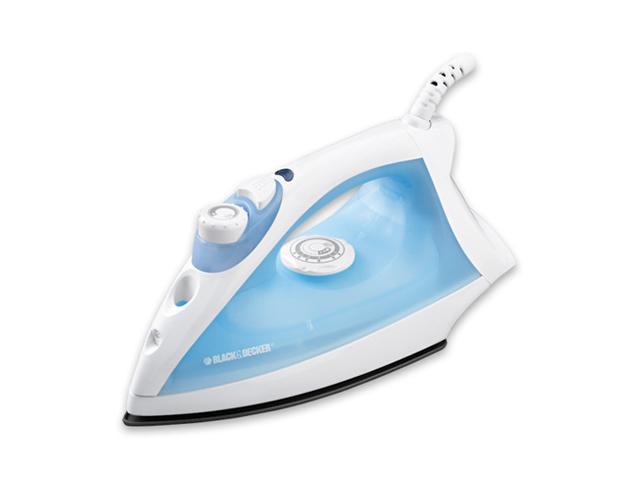 NEW BLACK+DECKER F210 Steam Iron with Pivoting Cord Nonstick Soleplate Blue 
