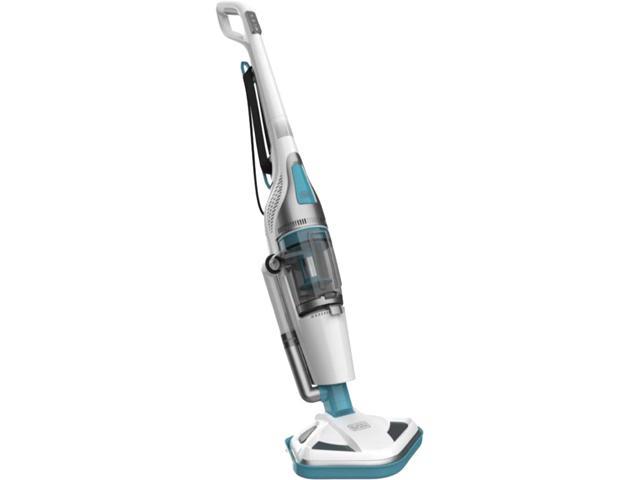 Black and Decker Corded Vacuum + Steam Mop Upright Handheld Vacuum Cleaner, White
