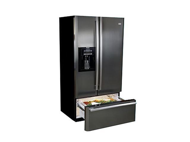 Haier Prcs25tdab Convertible Bottom Drawer Refrigerator Black