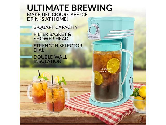 Nostalgia Electrics Cafe Ice 3-Qt. Iced Coffee & Tea Brewing System