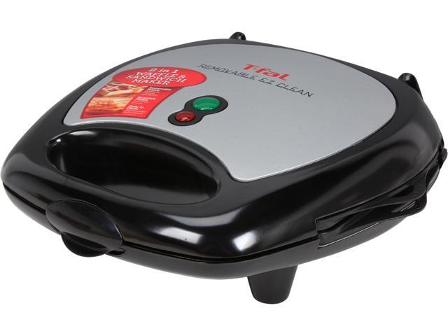 T-Fal 2-square Avante Sandwich and Waffle Maker, Brushed Stainless and Black