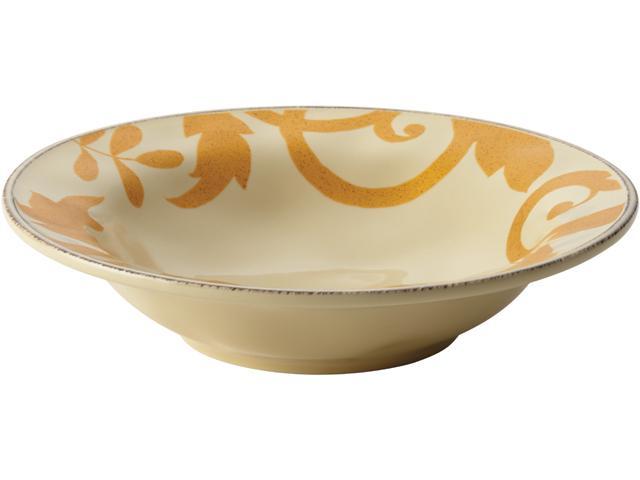 Rachael Ray 10-in. Round Cucina Gold Scroll Serving Bowl, Almond