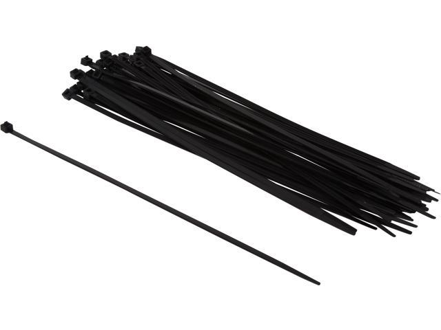 C2G/Cables To Go 43223 11.5 Inch Releasable/Reusable Black Cable Ties - 50 pack