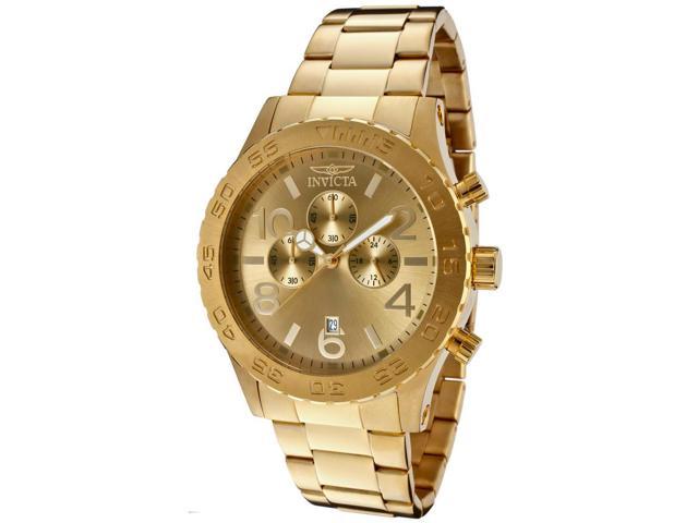 Invicta 1270 Men's Specialty Chronograph 18K Gold Plated Steel Watch